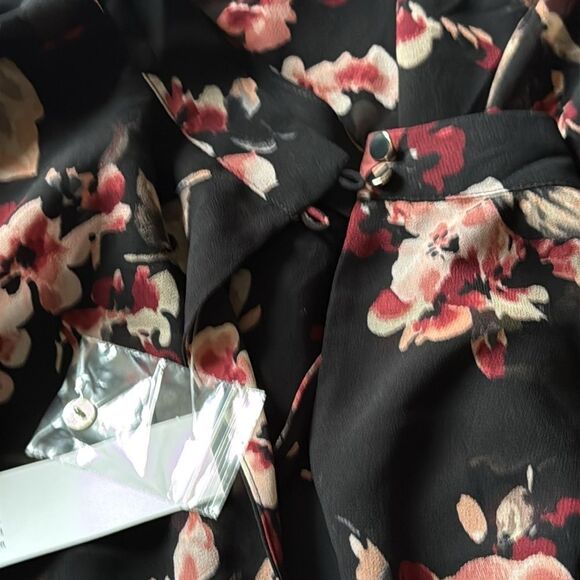 White Houseโ Black Market  Floral Chiffon Dress NWT Keyhole Neck Small - Picture 10 of 10